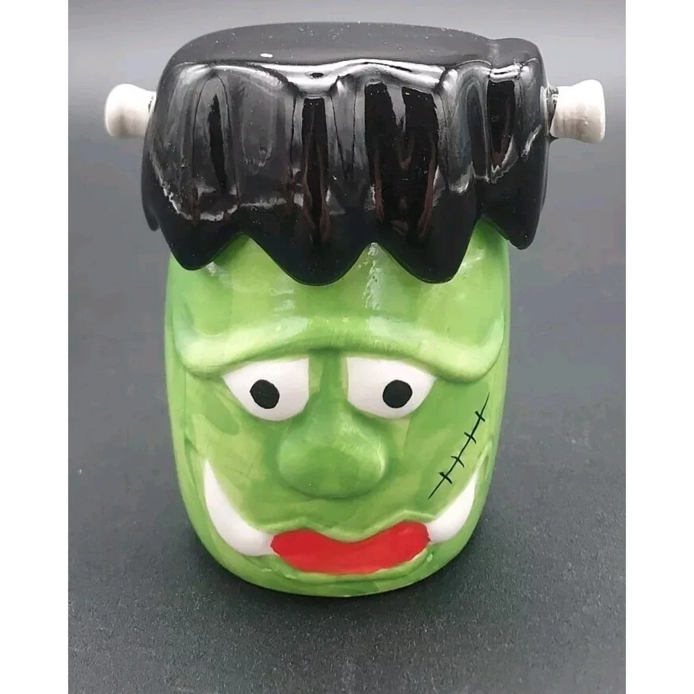 Greenbrier‎ International Ceramic Halloween Frankenstein Lidded Jar